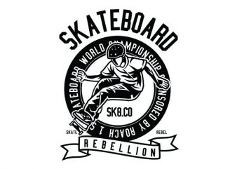 Skateboard Rebellion Tshirt Design