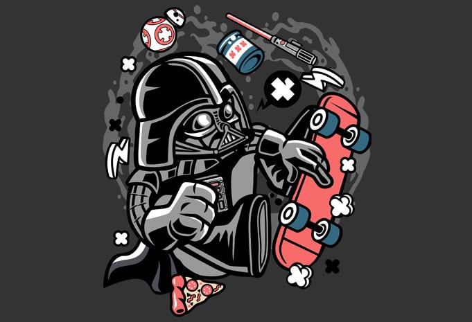 Darth Vader Skater Tshirt Design - Buy t-shirt designs