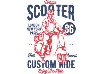 Vintage Scooter Vector t-shirt design