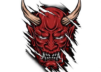 Red Hannya shirt design png