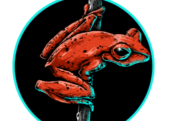 neon frog t-shirt design for commercial use