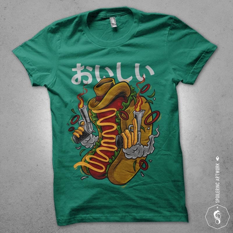 cowboy hotdog Graphic t-shirt design buy t shirt design