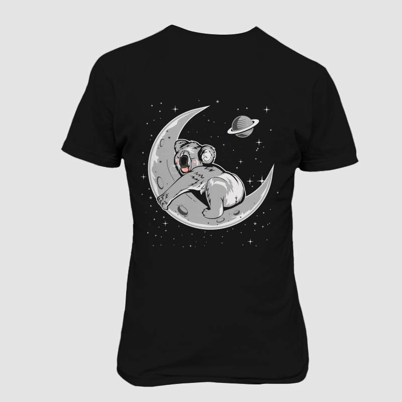 Koala Sleep in the moon vector t-shirt design for commercial use - Buy ...