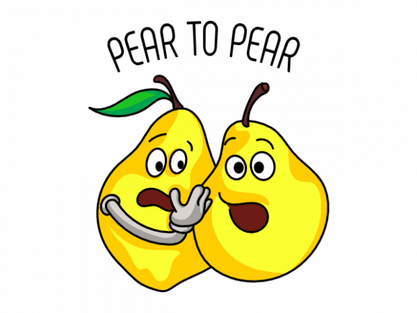 Pear to pear funny business and technical pun graphic t shirt design