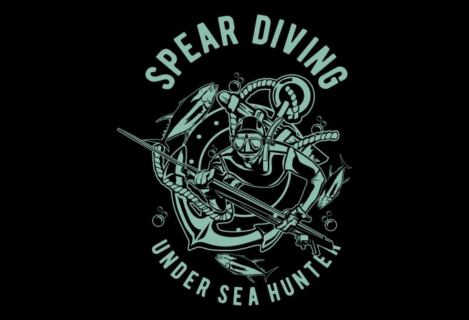 SPEAR DIVING t shirt design for purchase - Buy t-shirt designs