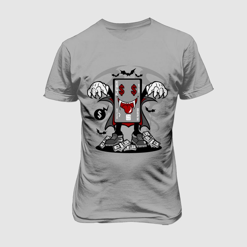 vampire credit card t shirt designs for printify