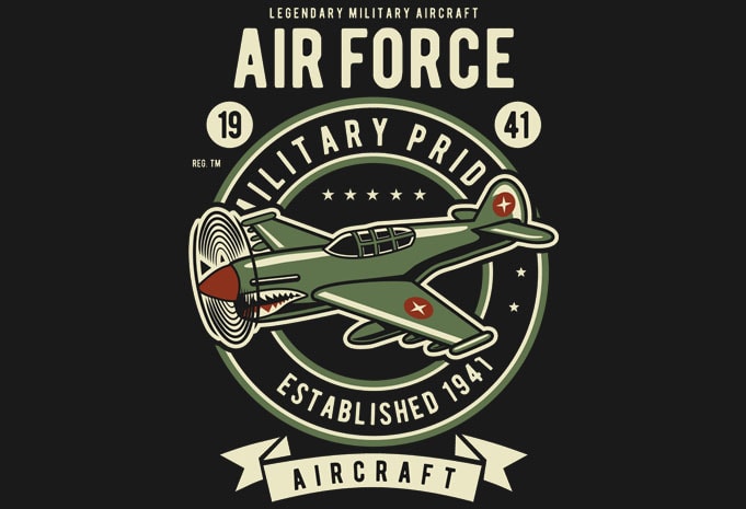 Air Force vector t shirt design for download - Buy t-shirt designs