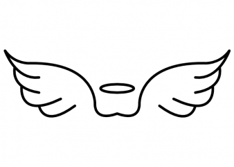 Angel wings minimalistic heaven tattoo vector t shirt design - Buy t ...
