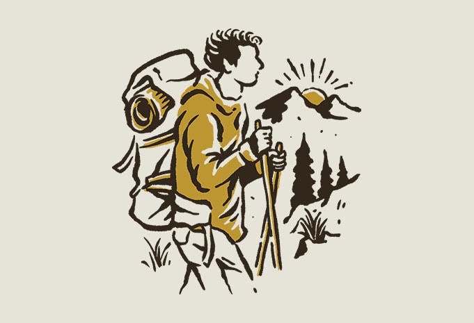 Hiker t-shirt design for sale - Buy t-shirt designs