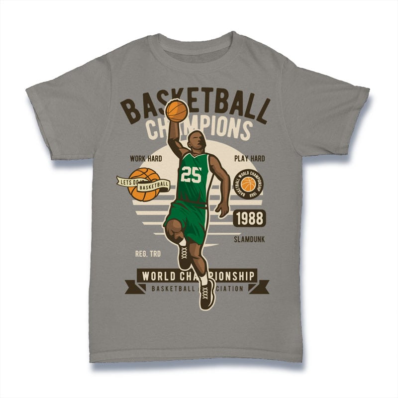 Champion Basketball Vector t-shirt design - Buy t-shirt designs