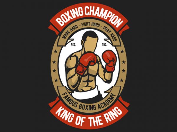 Boxing print ready shirt design