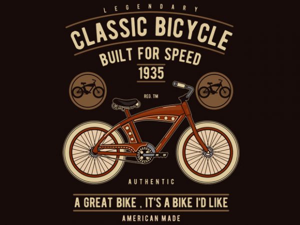 Classic Bicycle vector t shirt design artwork - Buy t-shirt designs