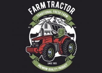 Farm Tractor vector t-shirt design for commercial use