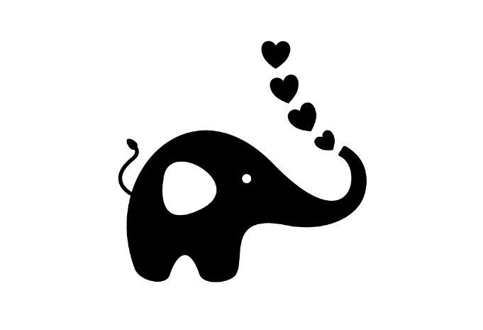 Love elephant with hearts valentines day vector t shirt printing design ...