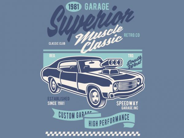 Muscle car classic commercial use t-shirt design