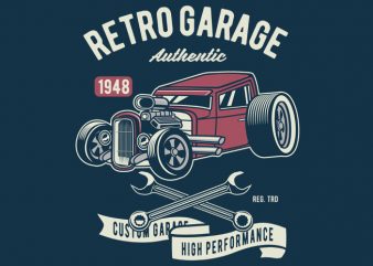 Retro Garage Hotrod buy t shirt design