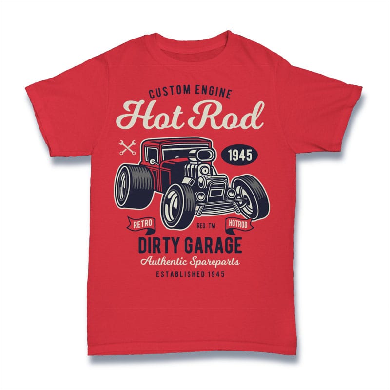 Retro Hotrod graphic t-shirt design - Buy t-shirt designs