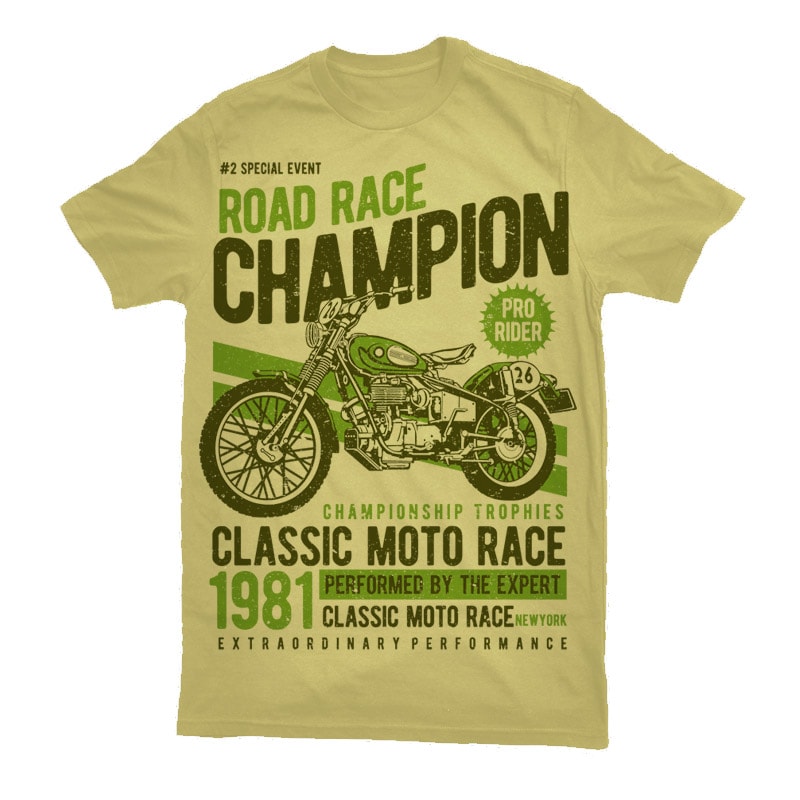 Road Race Champion Vector t-shirt design t shirt designs for sale
