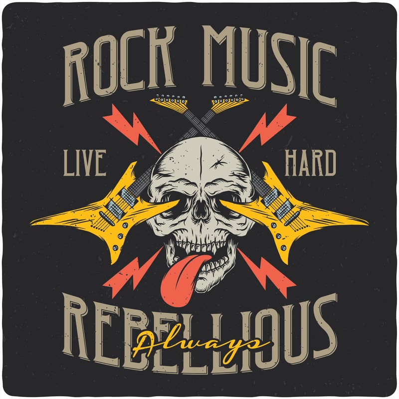 Download Rock music always rebellious. Vector T-Shirt Design - Buy t-shirt designs