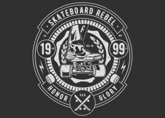 Skateboard Rebel Vector t-shirt design