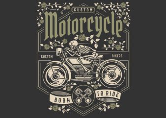 Skull Motorcycle vector t-shirt design - Buy t-shirt designs