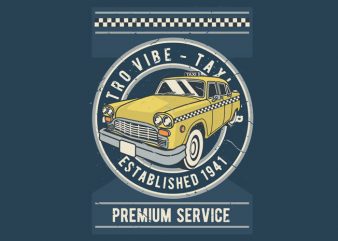 Taxi vector t shirt design for download