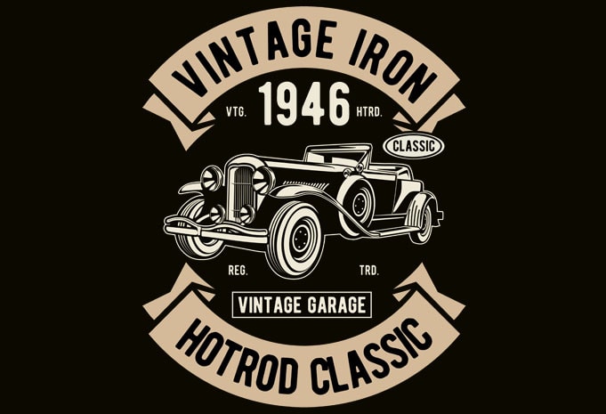 Vintage Iron Classic Tshirt Design Vector - Buy T-shirt Designs