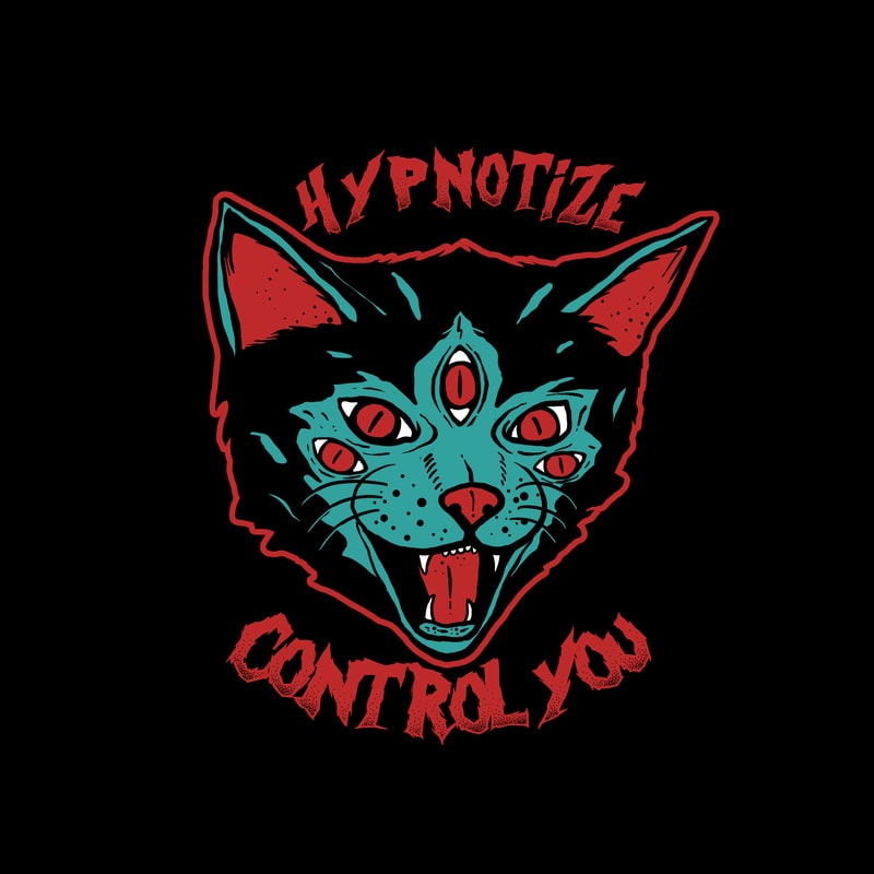 Cat Hypnotize t shirt design for purchase - Buy t-shirt designs