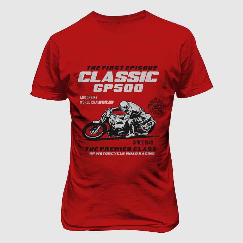 classic gp 500 t shirt designs for print on demand