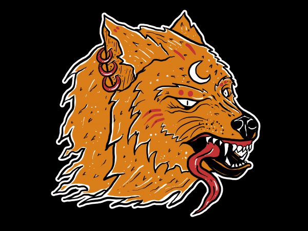 Cult wolf t shirt design for download