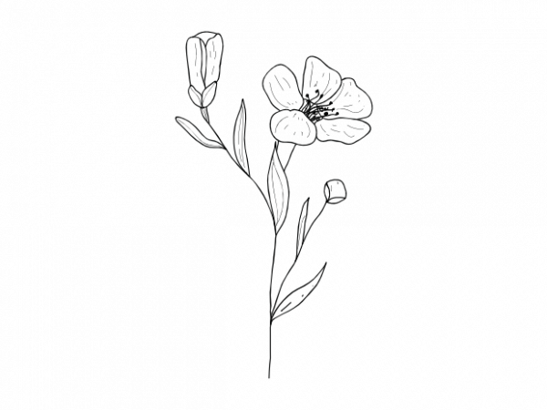 Flowers plant minimal tattoo vector t shirt printing design