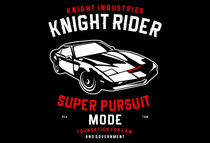 Knight Rider vector t shirt design for download - Buy t-shirt designs