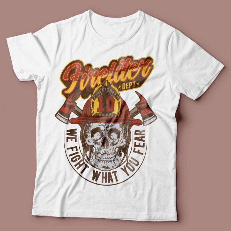 Firefighter dept. Vector T-Shirt Design tshirt design for merch by amazon