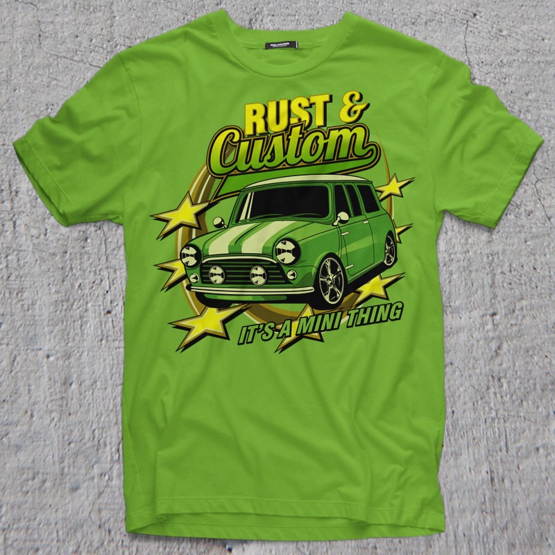 RUST AND CUSTOM vector t shirt design