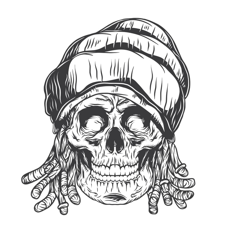 Rasta skull. Vector T-Shirt Design - Buy t-shirt designs