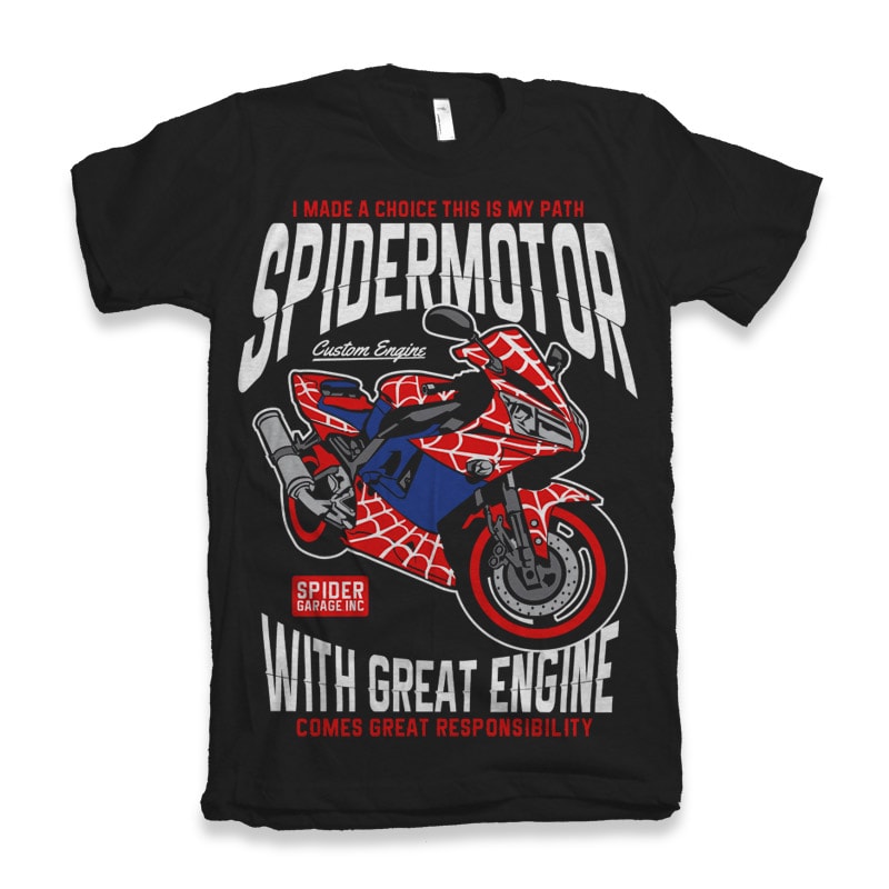 Spider Motor commercial use t shirt designs