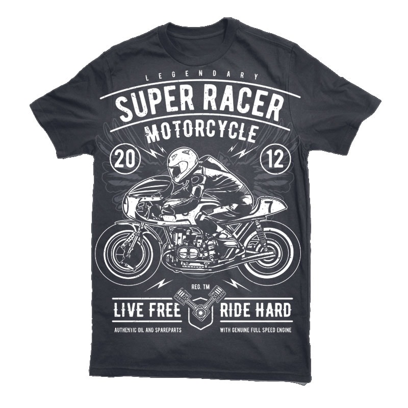 Super Racer Motorcycle Vector t-shirt design - Buy t-shirt designs