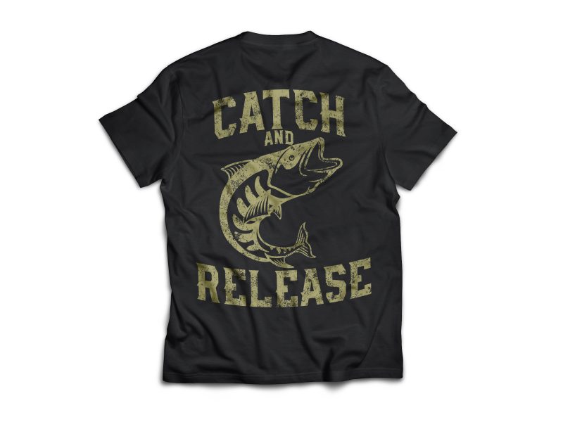 fish release Vector t-shirt design commercial use t shirt designs