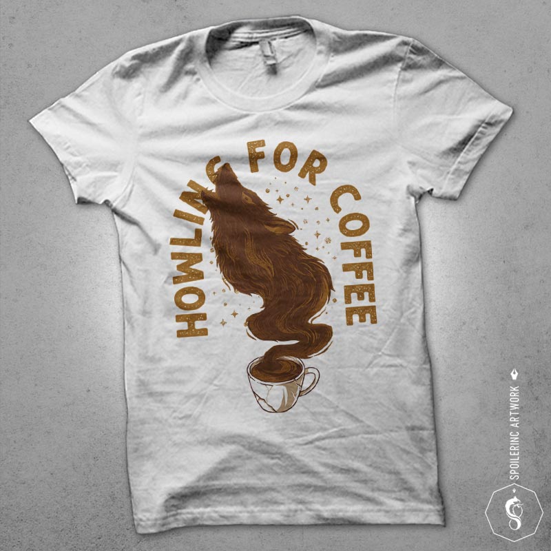 wolfie coffee tshirt design t shirt designs for teespring