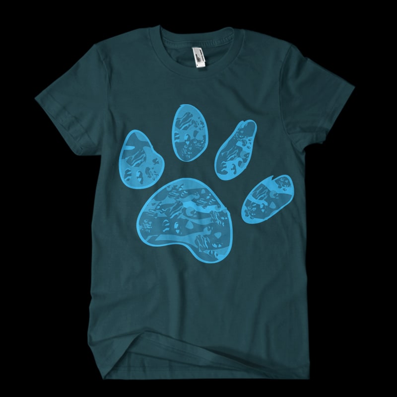 paw tshirt design for sale