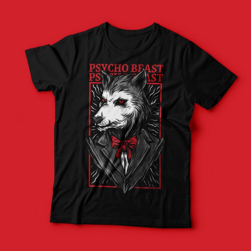 Psycho Beast T-Shirt Design buy tshirt design