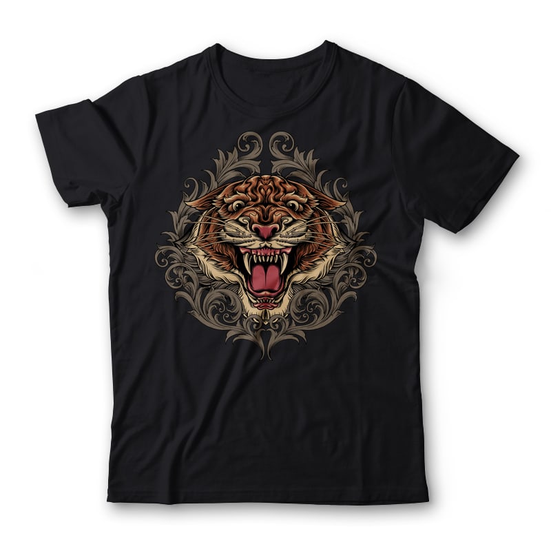 Tiger Ornamental t shirt design to buy - Buy t-shirt designs