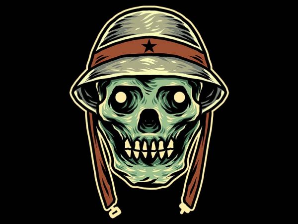 Skull army tshirt design