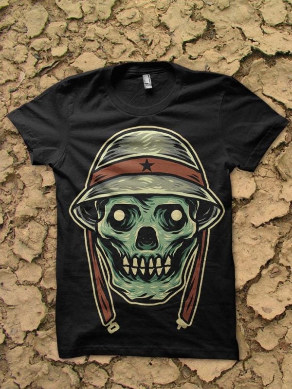 skull army tshirt design tshirt designs for merch by amazon