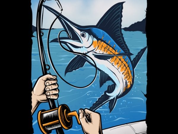 Marlin and Boat T-Shirt - Flyland Designs, Freelance Illustration