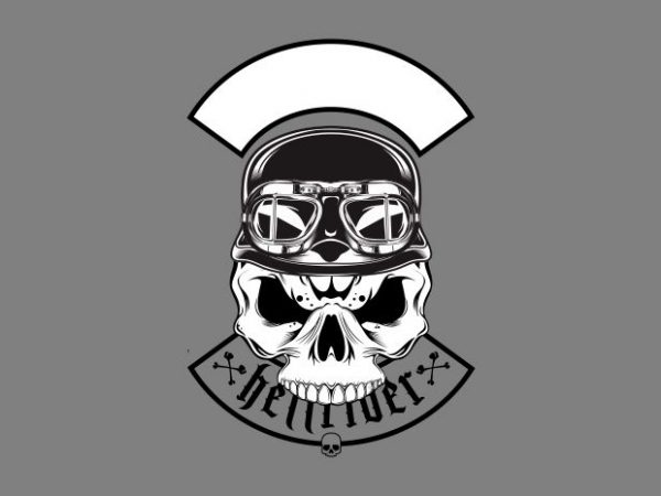 Skull wearing retro helme tshirt design vector