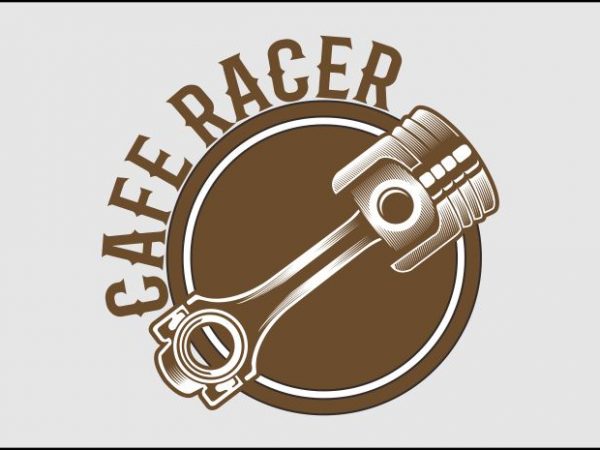 Piston caferacer graphic t-shirt design