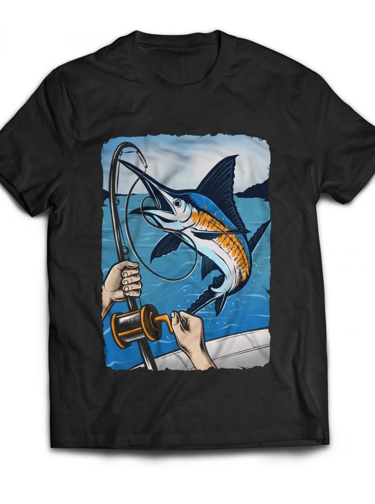 Marlin Fishing t shirt design to buy - Buy t-shirt designs