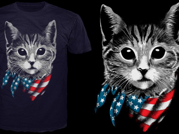 4th july Cat present vector t-shirt design for commercial use - Buy t ...