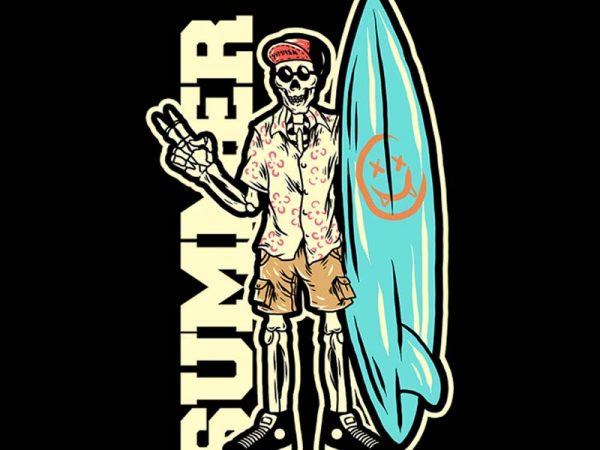 Skull on vacation tshirt design